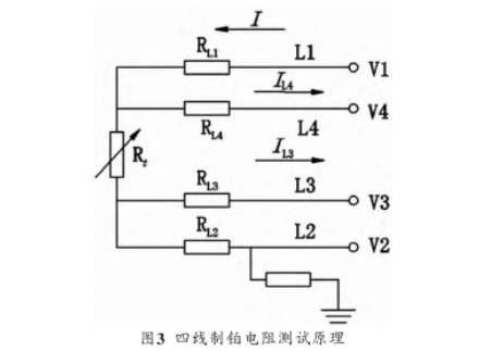 四線(xiàn)制鉑電阻測試原理圖