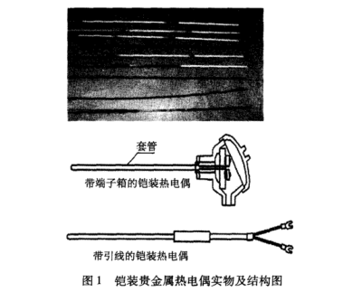 鎧裝貴金屬熱電偶實(shí)物及結構圖